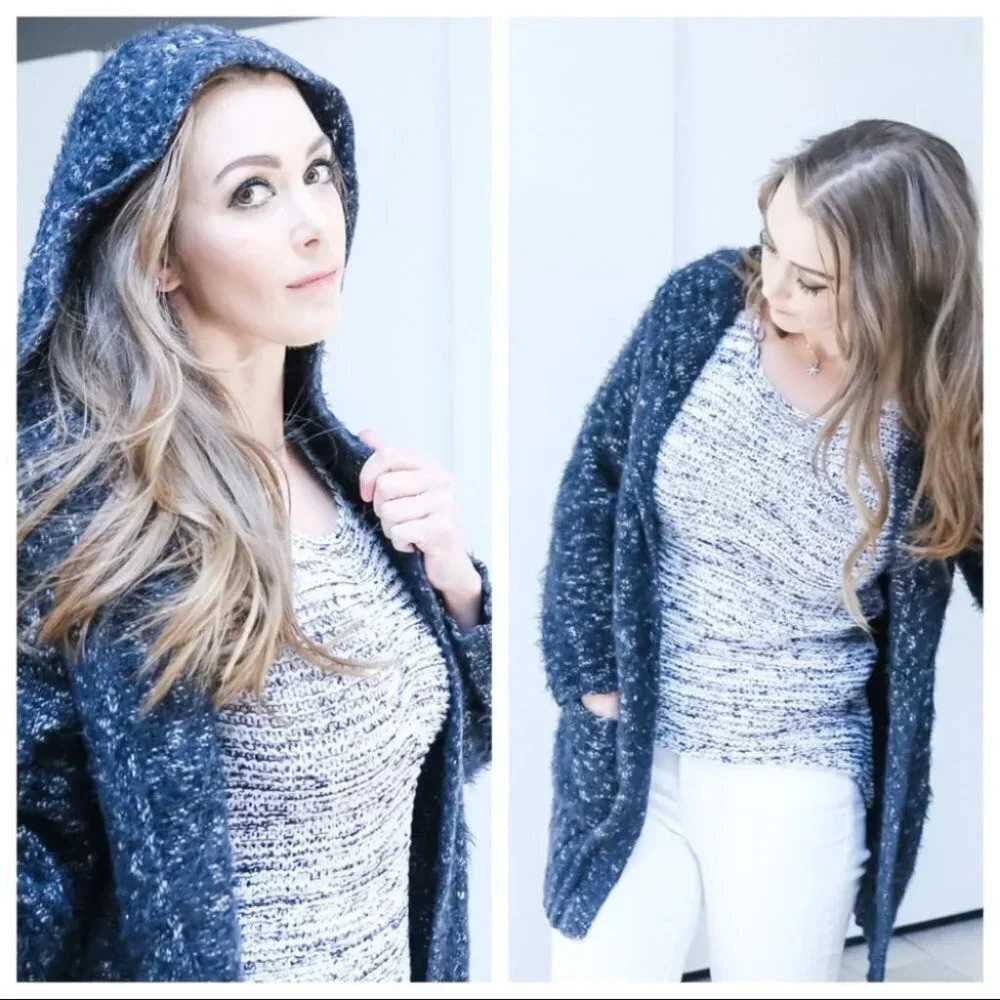 Express fuzzy sweater hoodie